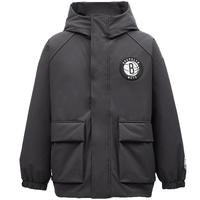 杰克·琼斯(JACK&JONES)NBA联名款篮网队秋冬季宽松百搭连帽保暖羽绒服外套男装225112021 E44黑砂色 XL
