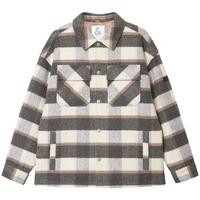 杰克·琼斯（JACK&JONES）男装春秋时尚百搭休闲衣身格纹外套宽松翻领毛呢大衣男224427019 A42奶白 L 180