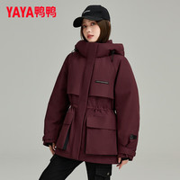 鸭鸭（YAYA）佟丽娅同款派克羽绒服女秋冬显瘦连帽短款百搭派克服冲锋保暖外套