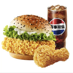 华莱士 W 香辣鸡腿堡+翅根+中可乐