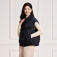 坦博尔小香风轻薄羽绒服女短款秋冬菱格羽绒马甲外套TD236052