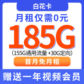 中國電信 白嫖半年0元月租（自動返話費+185G全國流量+首月免月租+暢享5G）激活送一年視頻會員