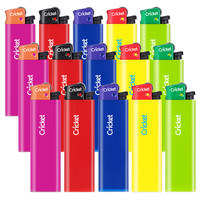 草蜢(CRICKET)砂轮打火机 纯色系列15支 一次性火石滑轮防爆打火机 纯色 15支