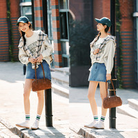 【清仓-卫衣合辑C】森马装简约日常休闲舒适通勤圆领上衣春季 男04款-黑色 M