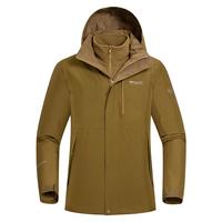 诺诗兰秋冬GORE-TEX男戈尔斯三合一硬壳冲锋衣防水保暖徒步登山服 土棕色-33E 180