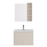 九牧(JOMOO)小牧卫浴智能浴室柜卫生间洗手脸盆柜洗漱台实木镜柜MAB0800 70cm【感应镜灯+美妆架+实木】