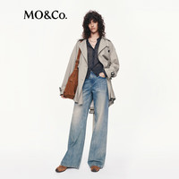 MO&Co.【C+系列】风衣2025秋宽松外套独立袢带腰带MBE3TRC002 砂砾色 XS /155