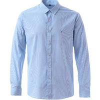 Nautica Tailored春秋男式格纹长袖商务正装衬衫衬衣