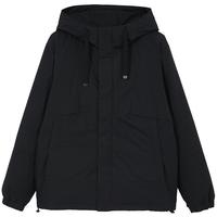 杰克·琼斯（JACK&JONES）秋季新款保暖潮流运动纯色抽绳连帽休闲棉服外套男装225109010