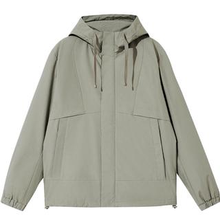 杰克·琼斯（JACK&JONES）秋季保暖潮流运动纯色抽绳连帽休闲棉服外套男装225109010 E02鼠尾草色 S
