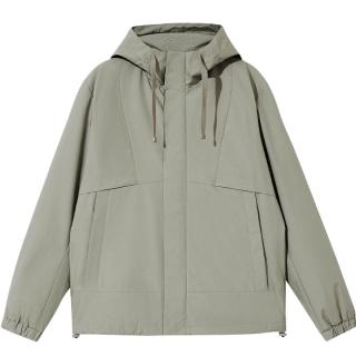 杰克·琼斯（JACK&JONES）秋季保暖潮流运动纯色抽绳连帽休闲棉服外套男装225109010 E02鼠尾草色 S