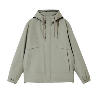 杰克·琼斯（JACK&JONES）秋季保暖潮流运动纯色抽绳连帽休闲棉服外套男装225109010 E02鼠尾草色 S