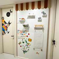 双层白板墙贴珐琅板磁吸板画画墙上磁性家用涂鸦玻璃可写哑光墙面遮丑装饰贴儿童墙壁画板磁力黑板照片展示墙