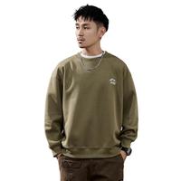 吉普（JEEP）2025秋季圆领卫衣男士宽松外套休闲运动男士潮牌高端T恤上衣服 军绿色 L