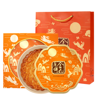 金九月餅 五仁金腿大月餅禮盒裝 廣式吳川手工五仁月餅中秋團(tuán)購送禮 五仁叉燒500g