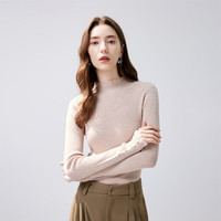 秋水伊人美拉德穿搭内搭针织衫女秋冬长袖黑色打底衫上衣 驼色 M