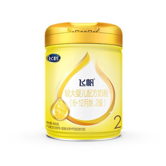 飞鹤 飞帆呵护较大婴儿配方奶粉2段900克 6罐