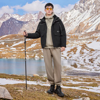 卡宾（CABBEEN）男装 三防连帽羽绒服秋冬90鸭绒工装外套潮流宽松H 煤黑色01 XL /180/52