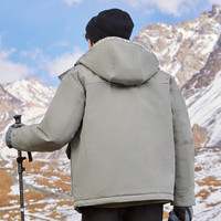 卡宾（CABBEEN）男装 三防连帽羽绒服秋冬90鸭绒工装外套潮流宽松H 果灰色38 2XL /185/54