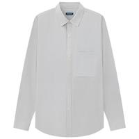 十如仕长袖衬衫男2025秋季法兰绒纯棉50支纱休闲衬衣外套 CS05-02 浅灰色 3XL