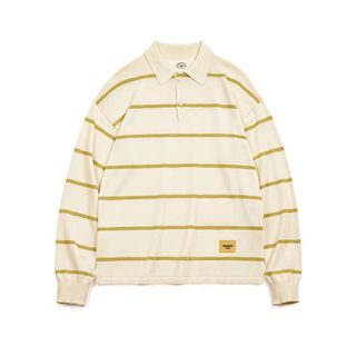 马登 MADEN 美式条纹撞色针织 Polo衫 米杏色 M