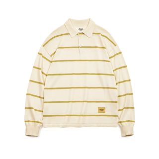 马登 MADEN 美式条纹撞色针织 Polo衫 米杏色 M