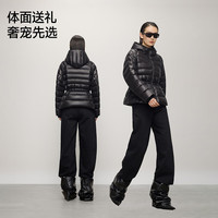 高梵黑金鹅绒服小黑金5.0收腰小金条三季可穿女冬季短外套2025 黑色 S