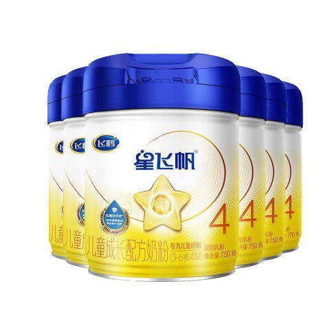 飞鹤 星飞帆4段(3-6岁适用) CBP骨骼发育儿童奶粉 750g*6罐