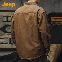 吉普(JEEP)长袖衬衫男春秋季工装休闲外套男士宽松衬衣服男装