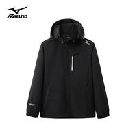 Mizuno 美津浓 户外休闲夹克男女春秋薄款防风防水外套RTA2CC3103 黑色 XL