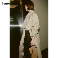 fano studios范洛Fano 韩系智性松弛感高密全棉彼得潘领长款风衣外套女新款
