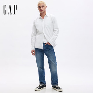 Gap男装2025春季新款常规舒适长袖衬衫基础款休闲上衣美版619568