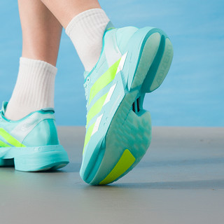 Adidas阿迪达斯男子跑步鞋ADIZERO耐磨缓震训练鞋轻质透气运动鞋 白/纯蓝绿色/碳黑 40.5