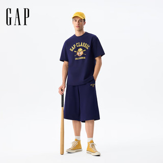 Gap男女装2025夏季新款小熊印花logo短袖T恤宽松休闲上衣727654