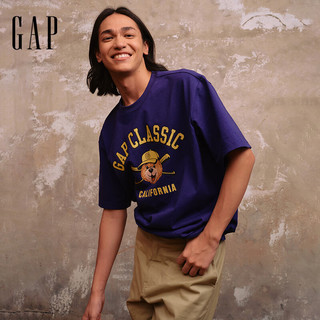 Gap男女装2025夏季新款小熊印花logo短袖T恤宽松休闲上衣727654