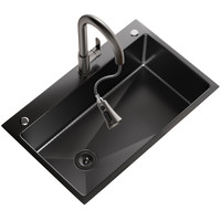 雨虹飞鱼洗菜盆大单槽304不锈钢水槽加厚家用厨房洗碗槽洗菜池