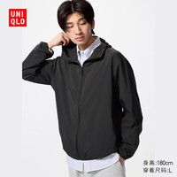 优衣库 男女装便携式防紫外线防泼水连帽外套防晒服478228 475031 478228/09黑色