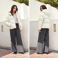 森马 轻松|羽绒服女冬90绒子三防花苞帽插肩袖2025面包服109725113028