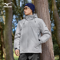 Mizuno美津浓户外棉服男秋冬夹克外套连帽棉袄防风保暖登山棉衣