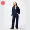 UNIQLO 优衣库 女装宽松直筒牛仔裤/水洗产品/阔感裤474934 479001 479001/69藏青色 25 /160/64A