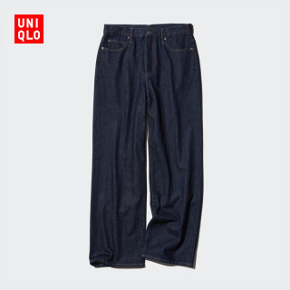 优衣库 女装宽松直筒牛仔裤/水洗产品/阔感裤474934 479001 474934/69藏青色