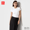 UNIQLO 优衣库 女装圆领短T恤短袖迷你T修身百搭辣妹显瘦打底474410 00 白色 XS /150/76A