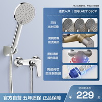 箭牌 ARROW 卫浴 花洒3108 简易淋浴花洒套装 铜主体 单功能 银色款