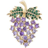 Royal sasa 皇家莎莎夏日葡萄甜美胸针仿水晶领针防走光扣小众设计胸花别针