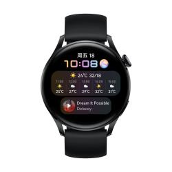 华为 WATCH 3 活力款 eSIM智能手表 46.2mm 黑色不锈钢表壳 黑色橡胶表带（GPS、血氧）
