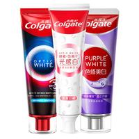 高露洁(Colgate)速感白牙膏85g+色修美白牙膏90g+双抗光感白牙膏白桃120g 【美白家族】牙膏 295g*1套