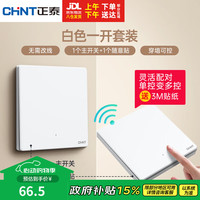 正泰 CHNT NEG6-C36010 无线开关面板 一联单极开关+一联无线开关 白色