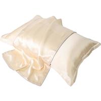 斯诺曼轻奢真丝枕套丝滑丝绸桑蚕丝枕头套单人纯色48*74cm单个装-贵族白