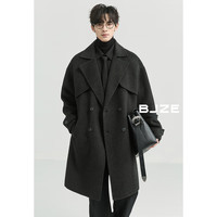 伯爵卓尔10%牦牛绒双面呢羊毛大衣男中长款全毛外套2024秋冬新款 P441860