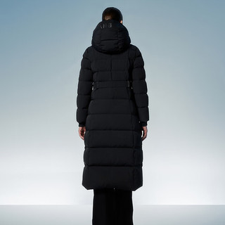 坦博尔小个子加厚鹅绒羽绒服女收腰长款极寒冬天保暖外套TBF550890D 能量黑 2XL (180)